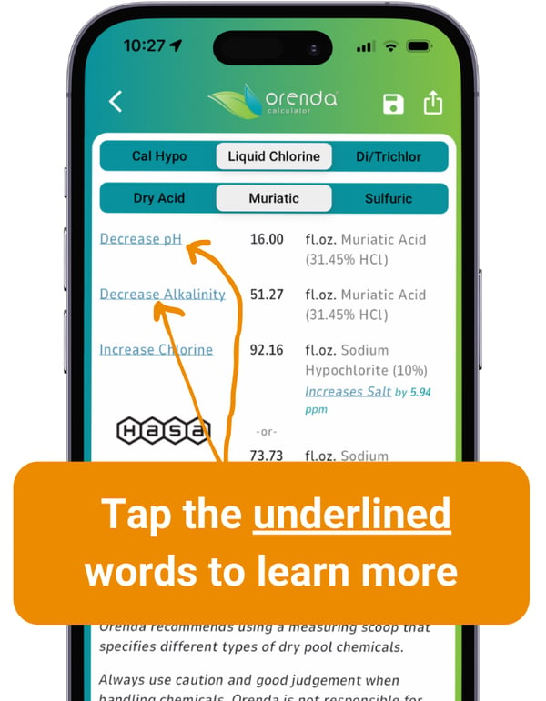 Orenda calculator underlined descriptions for more information