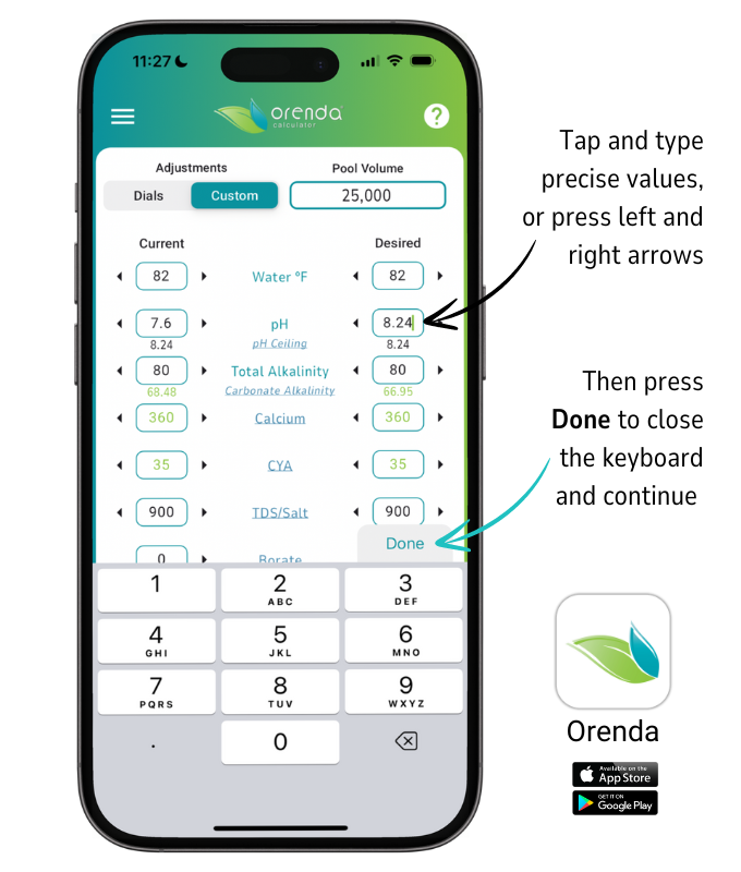 Orenda Calculator custom inputs, precise LSI calculation