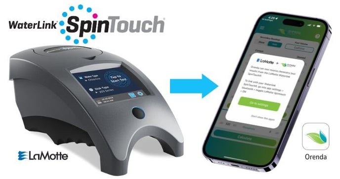 LaMotte spin lab, waterlink spintouch, integration with Orenda App