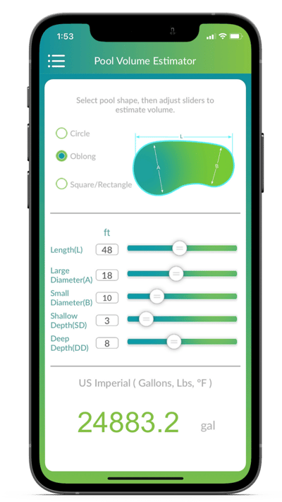 Orenda app pool volume estimator